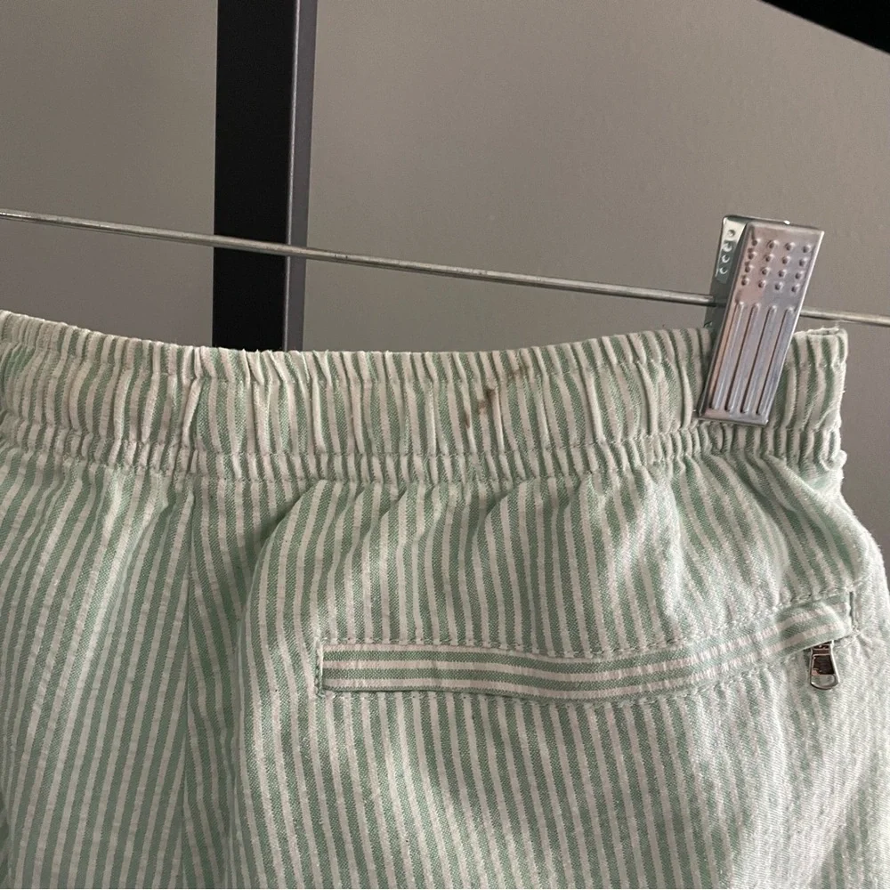 Parker & Ronen Green and Stripe Swim Shorts Size Small